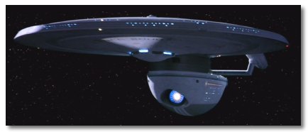 U.S.S. Excelsior, seen her as her commissioned self, NCC-2000, returning from a mission in Beta Quadrant. (screen capture from Star Trek VI)