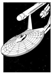 A damaged Loknar lies drifting in space; artwork scanned and submitted by Ed McCarthy.